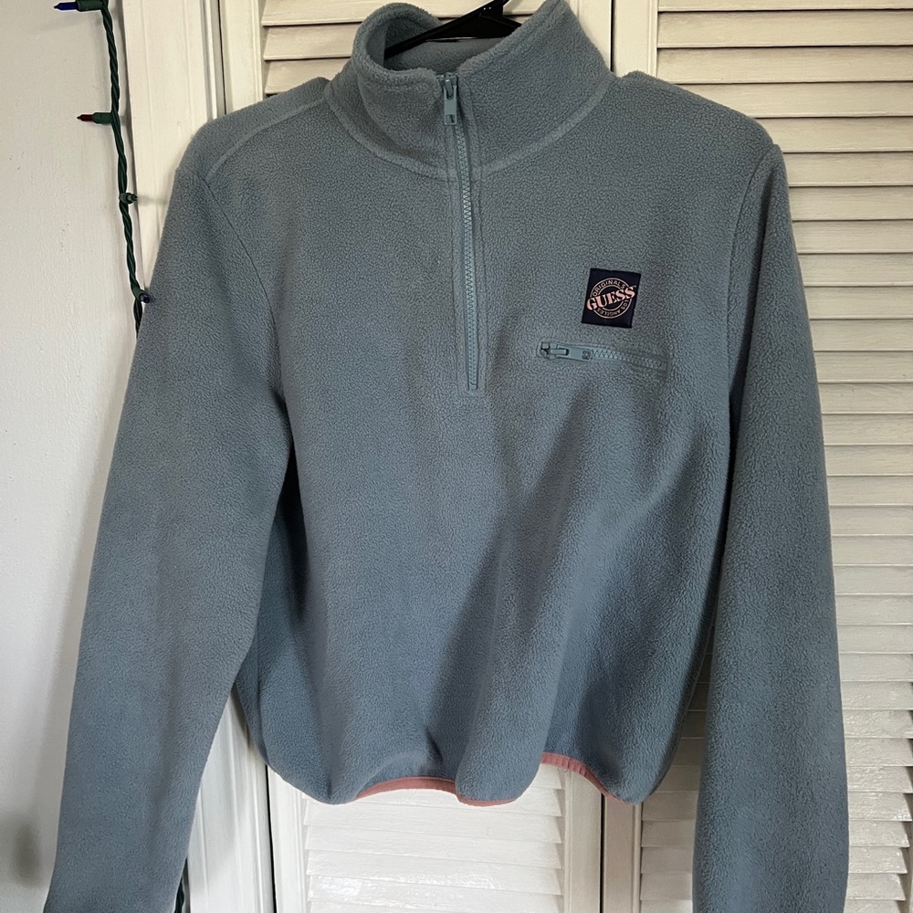 guess cropped zip up